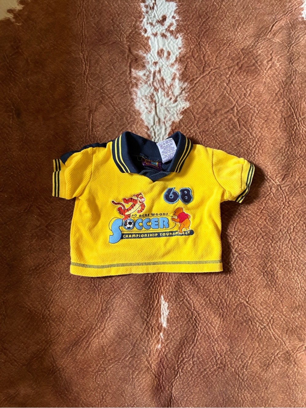 Kids Yellow Soccer Polo Top with Navy Trim